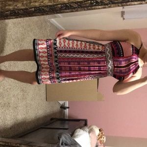 Pink and purple patterned dress